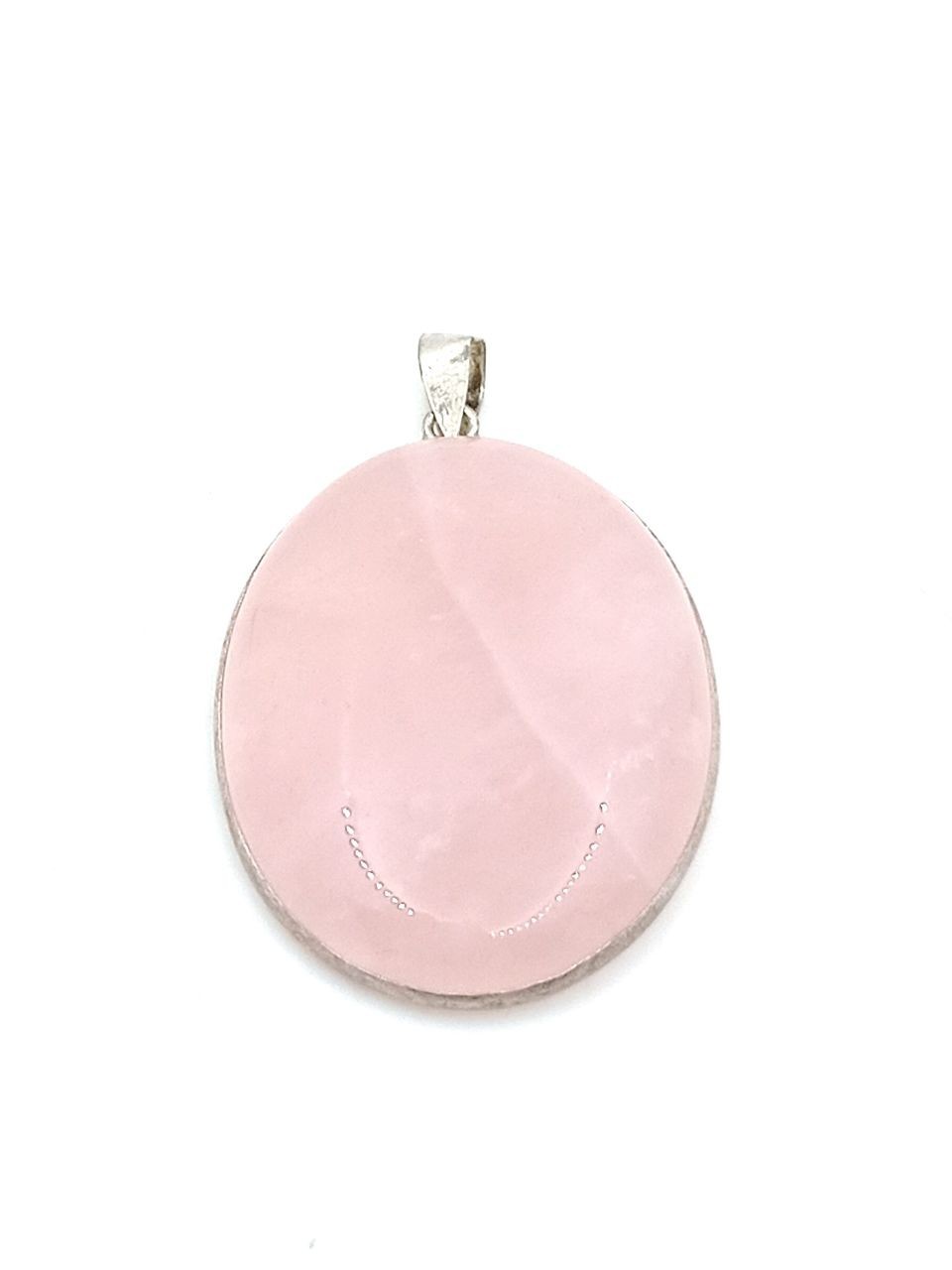 Rose quartz pendant with silver